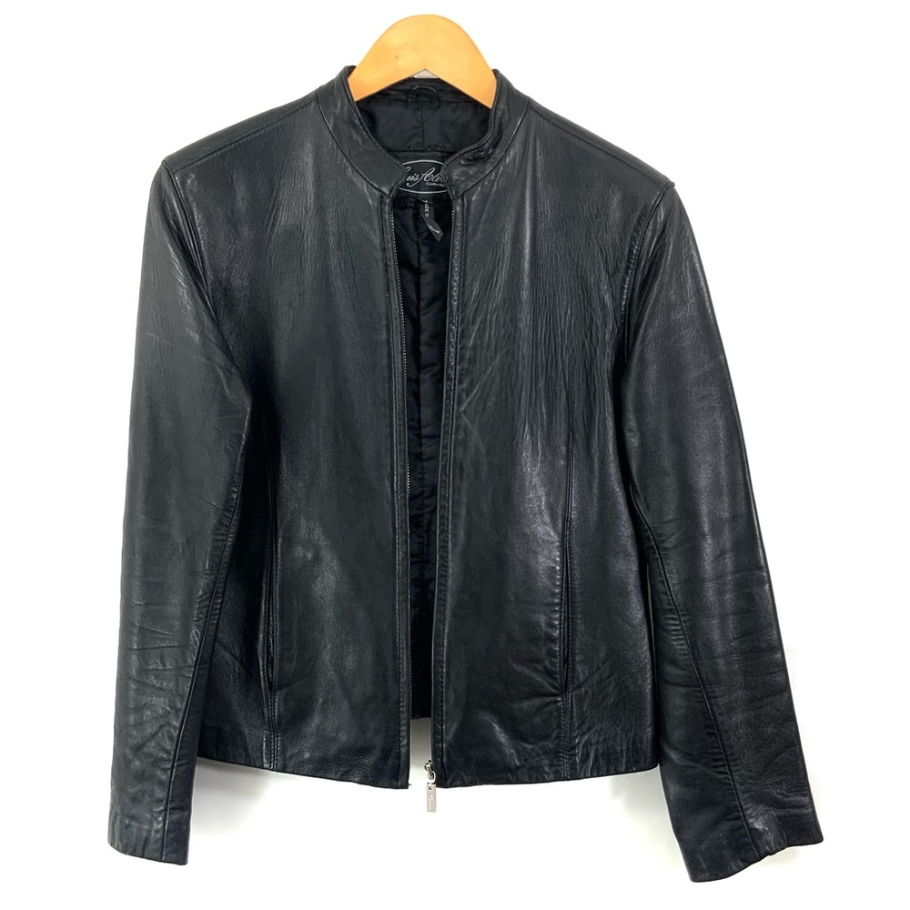 LUIS ALVEAR Leather Jacket Black Soft Zip Up Leather Jacket Med